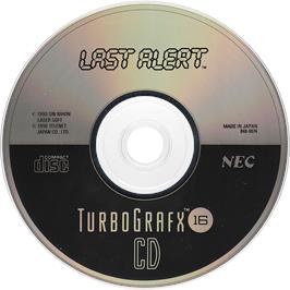 Artwork on the Disc for Last Alert on the NEC TurboGrafx CD.