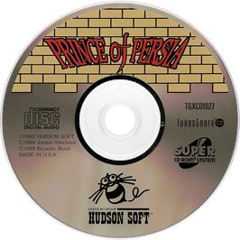 Artwork on the Disc for Prince of Persia on the NEC TurboGrafx CD.