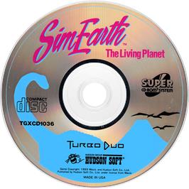 Artwork on the Disc for Sim Earth: The Living Planet on the NEC TurboGrafx CD.