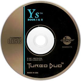 Artwork on the Disc for Ys: Book I & 2 on the NEC TurboGrafx CD.