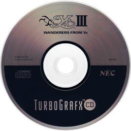 Artwork on the Disc for Ys III: Wanderers from Ys on the NEC TurboGrafx CD.