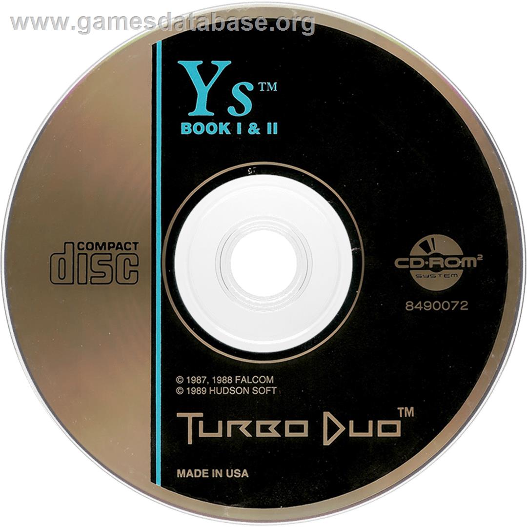 Ys: Book I & 2 - NEC TurboGrafx CD - Artwork - Disc