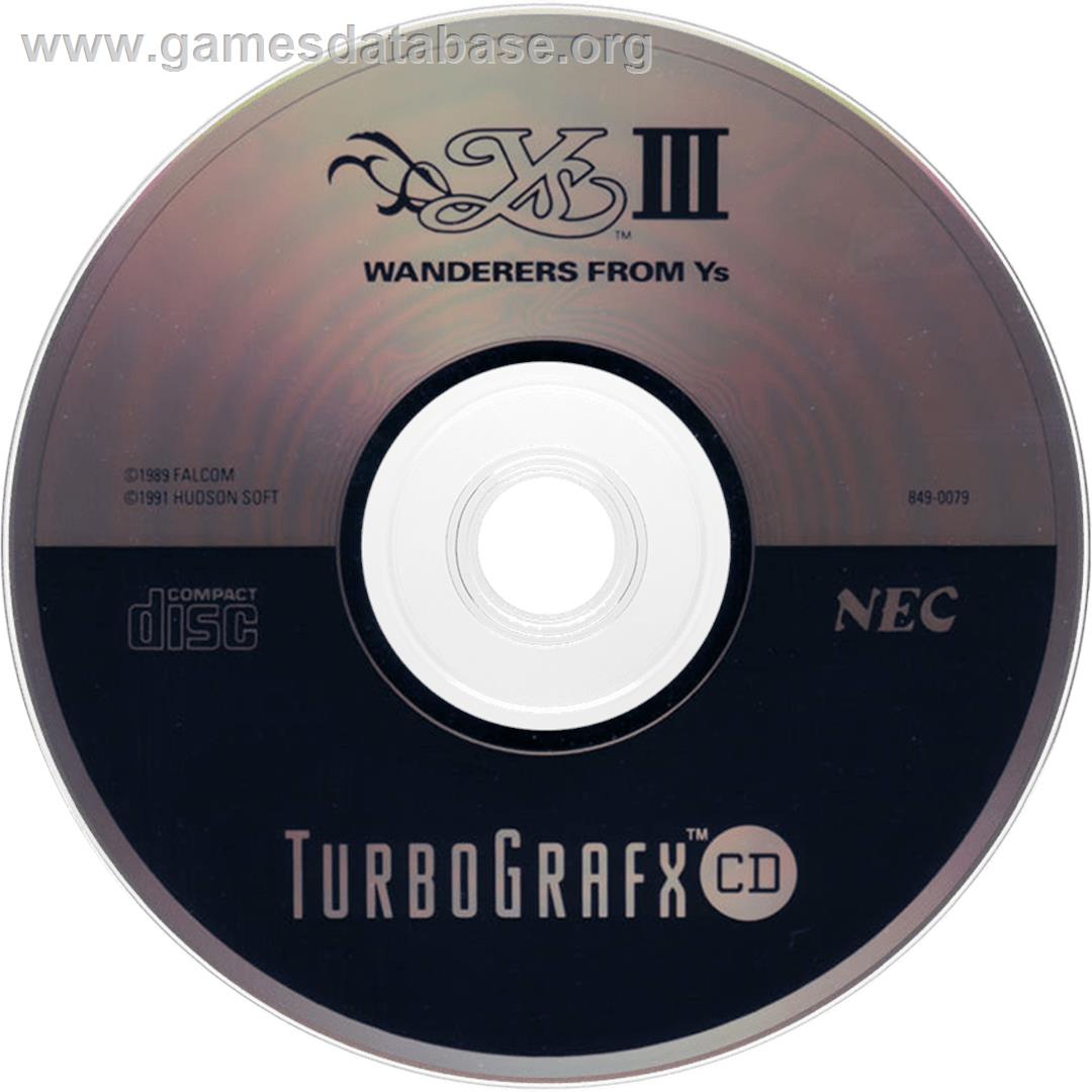 Ys III: Wanderers from Ys - NEC TurboGrafx CD - Artwork - Disc