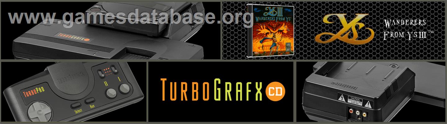 Ys 3 - Wanderers From Ys - NEC TurboGrafx CD - Artwork - Marquee
