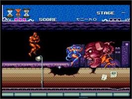 In game image of Ai Cho Aniki on the NEC TurboGrafx CD.
