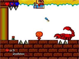 In game image of Bonk 3 - Bonk's Big Adventure on the NEC TurboGrafx CD.