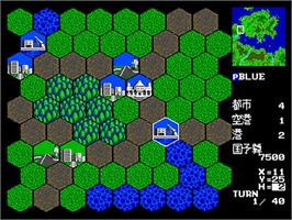 In game image of Daisenryaku 2 - Campaign Version on the NEC TurboGrafx CD.