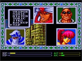 In game image of Exile on the NEC TurboGrafx CD.