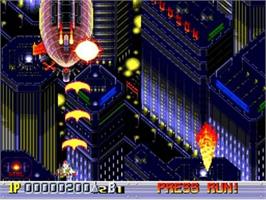 In game image of Ginga Fukei Densetsu Sapphire on the NEC TurboGrafx CD.
