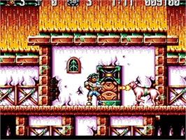 In game image of Jim Power In Mutant Planet on the NEC TurboGrafx CD.