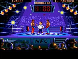 In game image of Kick Boxing, The on the NEC TurboGrafx CD.