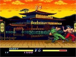 In game image of Martial Champion on the NEC TurboGrafx CD.
