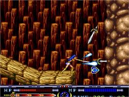 In game image of Mugen Senshi Valis - The Legend Of A Fantasm Soldier on the NEC TurboGrafx CD.