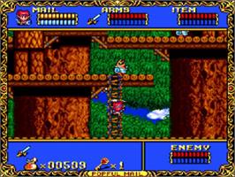 In game image of Popful Mail on the NEC TurboGrafx CD.