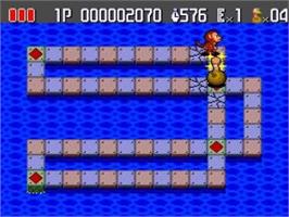 In game image of Splash Lake on the NEC TurboGrafx CD.