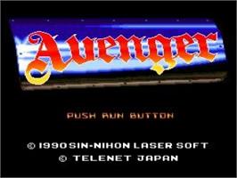Title screen of Avenger on the NEC TurboGrafx CD.