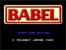 Title screen of Babel on the NEC TurboGrafx CD.