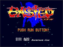 Title screen of Basted on the NEC TurboGrafx CD.