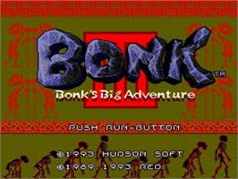 Title screen of Bonk 3 - Bonk's Big Adventure on the NEC TurboGrafx CD.