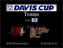 Title screen of Davis Cup Tennis, The on the NEC TurboGrafx CD.