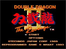 Title screen of Double Dragon 2 - The Revenge on the NEC TurboGrafx CD.