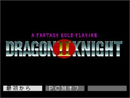 Title screen of Dragon Knight 2 on the NEC TurboGrafx CD.