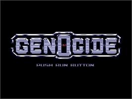 Title screen of Genocide on the NEC TurboGrafx CD.