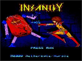 Title screen of Insanity on the NEC TurboGrafx CD.