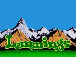 Title screen of Lemmings on the NEC TurboGrafx CD.
