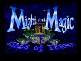 Title screen of Might And Magic 3 - Isles Of Terra on the NEC TurboGrafx CD.