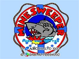Title screen of Minesweeper on the NEC TurboGrafx CD.