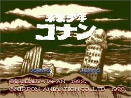 Title screen of Mirai Shounen Conan on the NEC TurboGrafx CD.