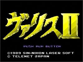 Title screen of Valis 2 on the NEC TurboGrafx CD.