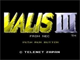 Title screen of Valis 3 on the NEC TurboGrafx CD.