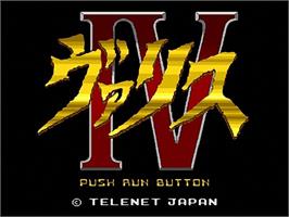 Title screen of Valis 4 on the NEC TurboGrafx CD.