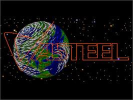 Title screen of Vasteel on the NEC TurboGrafx CD.