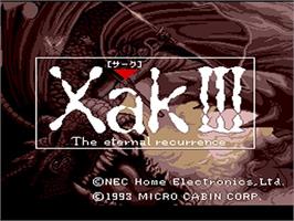 Title screen of Xak 3 - The Eternal Recurrence on the NEC TurboGrafx CD.