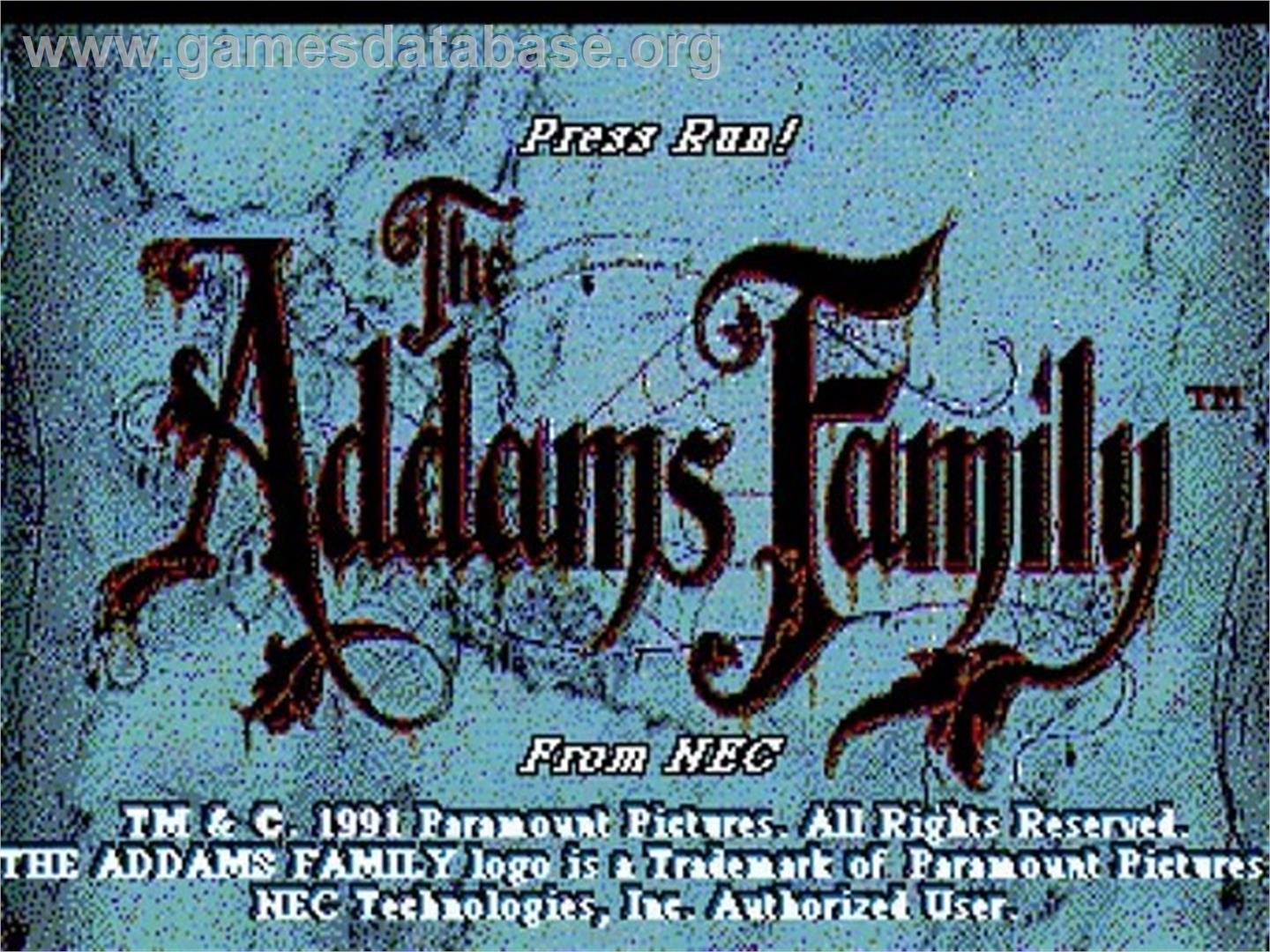 Addams Family, The - NEC TurboGrafx CD - Artwork - Title Screen