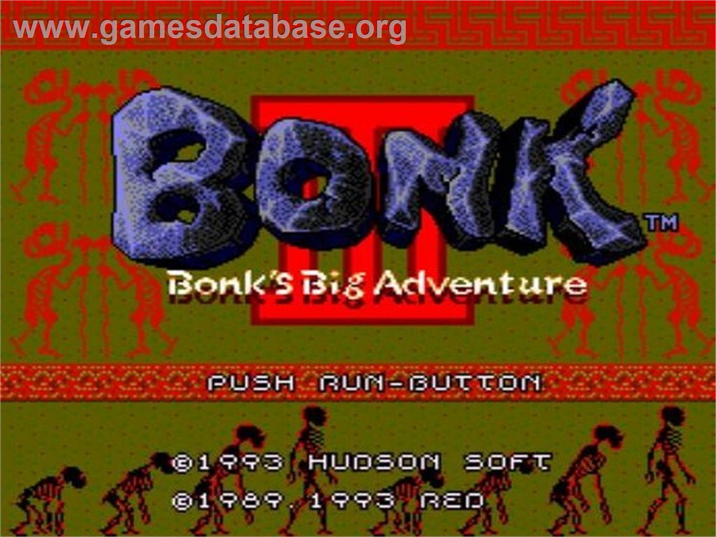 Bonk 3 - Bonk's Big Adventure - NEC TurboGrafx CD - Artwork - Title Screen