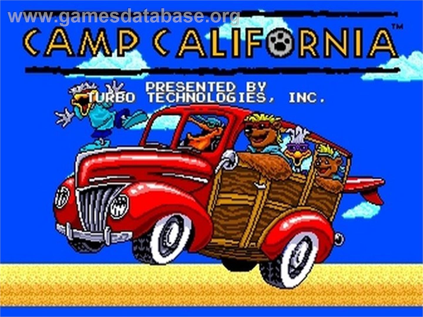 Camp California - NEC TurboGrafx CD - Artwork - Title Screen