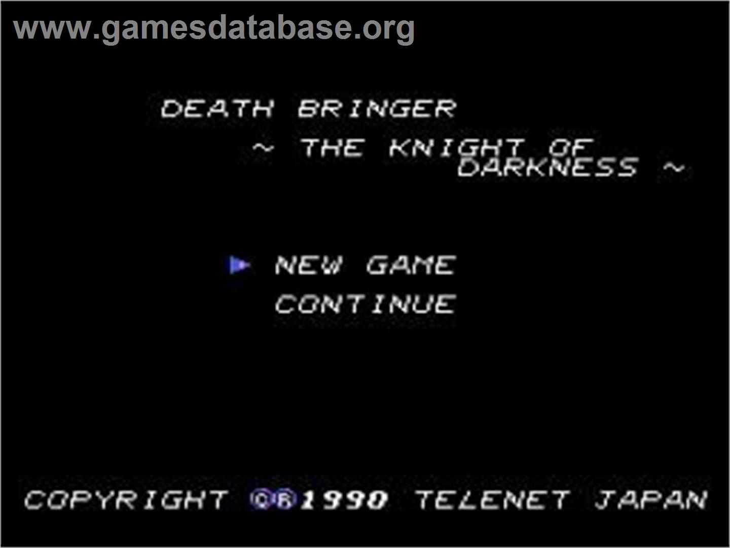 Death Bringer - The Knight Of Darkness - NEC TurboGrafx CD - Artwork - Title Screen