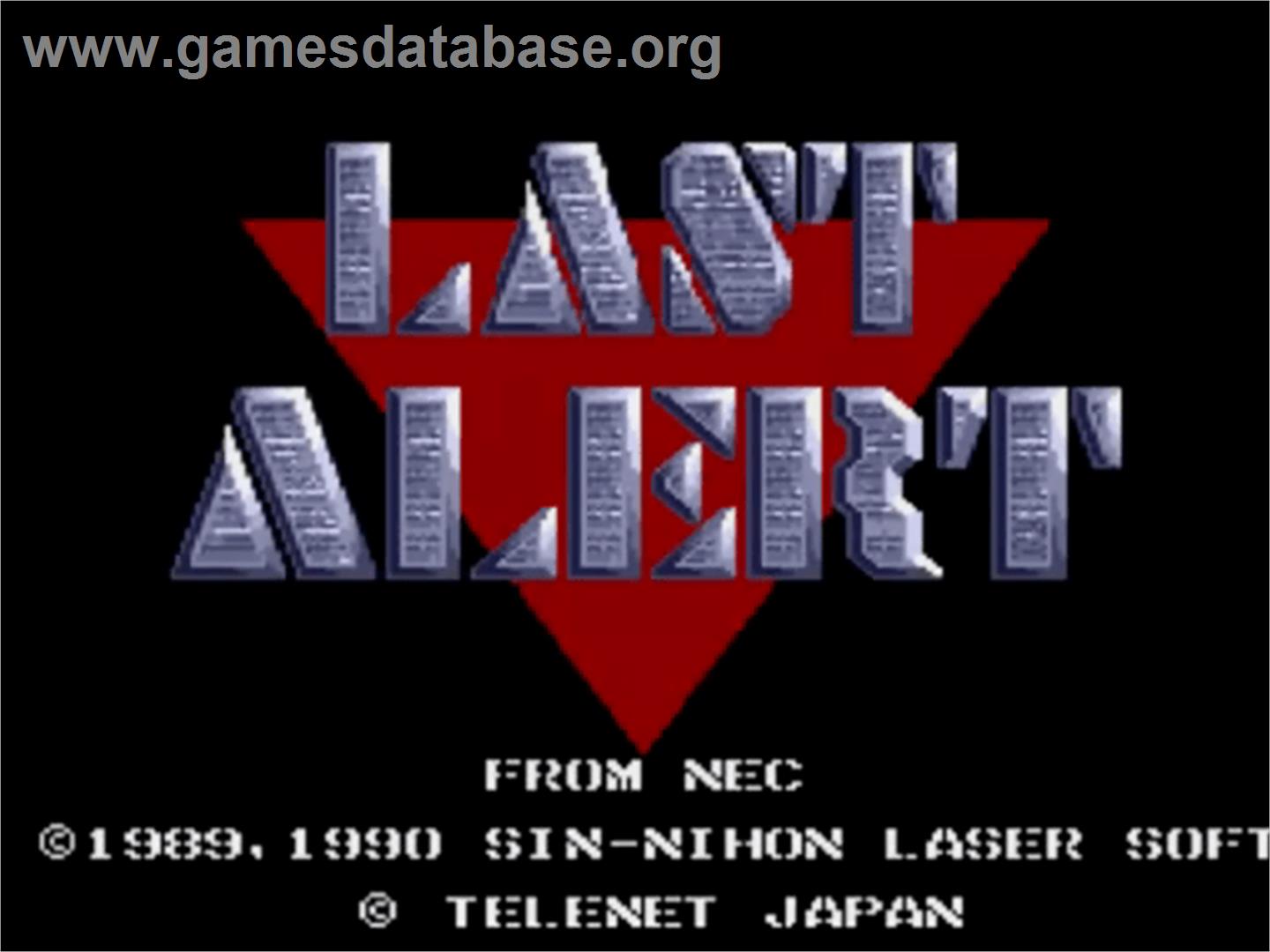 Last Alert - NEC TurboGrafx CD - Artwork - Title Screen