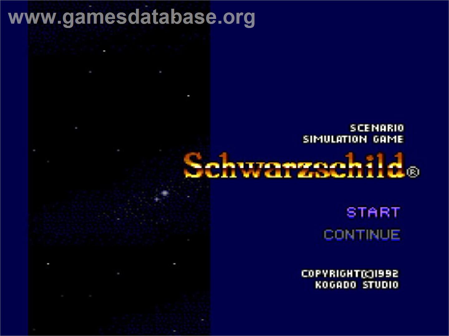 Super Schwarzschild 2 - NEC TurboGrafx CD - Artwork - Title Screen