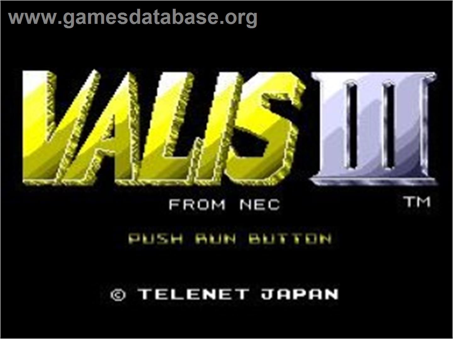 Valis 3 - NEC TurboGrafx CD - Artwork - Title Screen