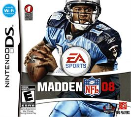 Box cover for Madden Nfl 08 on the Nintendo DS.