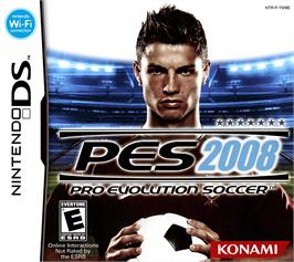 Box cover for Pro Evolution Soccer 2008 on the Nintendo DS.