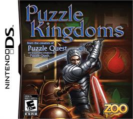 Box cover for Puzzle Kingdoms on the Nintendo DS.