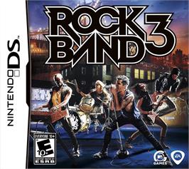 Box cover for Rock Band 3 on the Nintendo DS.