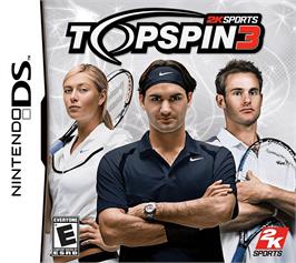 Box cover for Top Spin 3 on the Nintendo DS.