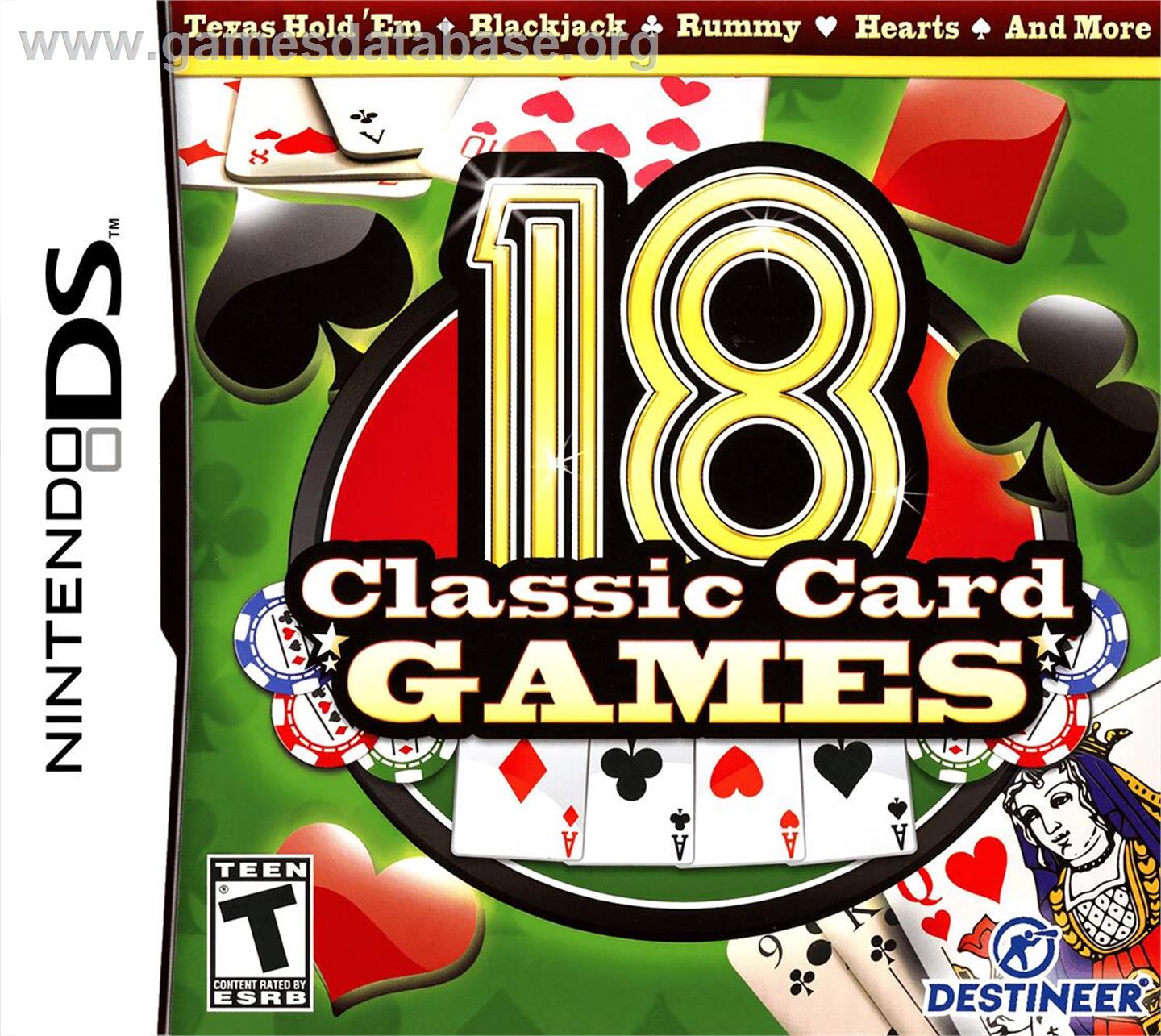 18 Card Games - Nintendo DS - Artwork - Box